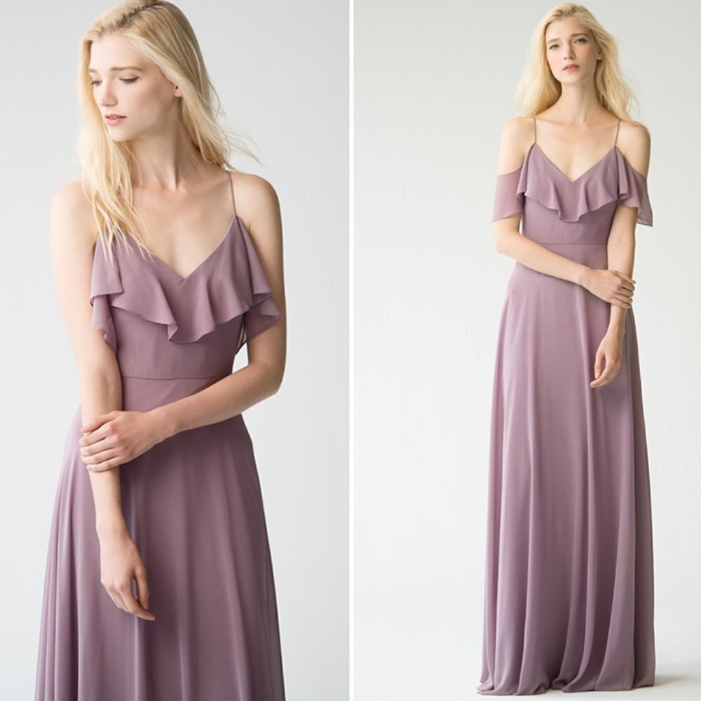 NWOT Jenny Yoo Collection Mila Formal Bridesmaid Dress Lilac Chiffon Size 2